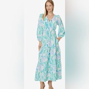 NWT LILLY PULITZER DEACON 3/4 SLEEVE V NECK DRESS 6 RESORT WHITE JUST A PINCH